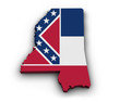 Mississippi Flag Map Shape