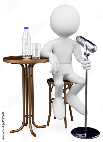 Illustration: 3D white people. Humorist 3D white people. Humorist
