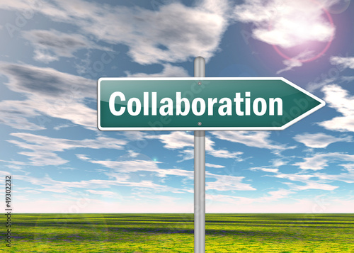 Illustration: Signpost "Collaboration" Signpost "Collaboration"