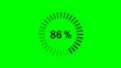 Chargement : 0-100% - fond vert