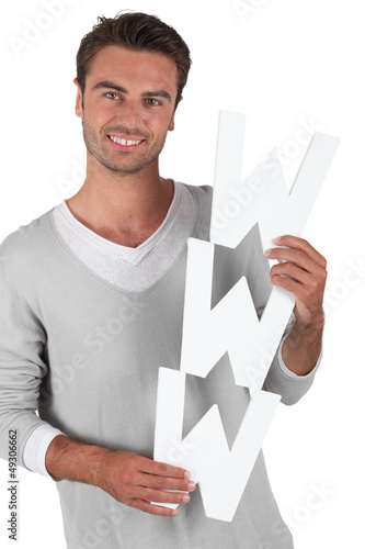 Photo: Portrait with WWW letters Portrait with WWW letters