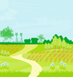 Illustration: Eco farming - landscapes Eco farming - landscapes