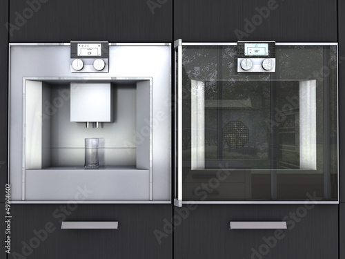 Illustration: Backofen und Kaffeeautomat 03 Backofen und Kaffeeautomat 03