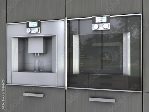 Illustration: Backofen und Kaffeeautomat 02 Backofen und Kaffeeautomat 02