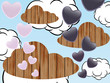 nuage bois coeurs