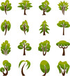 Stylized vector icons trees
