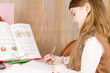Little girl doing her homework