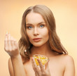 woman with vitamins