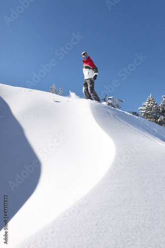 Photo: Snowboarder on piste Snowboarder on piste