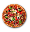 Delicious italian pizza over white