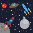 rocket in space. aliens attack