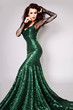 beautiful glamorous woman in an evening dress