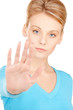 woman making stop gesture