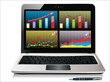 Laptop showing a spreadsheet with some charts