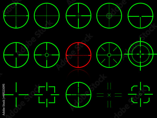 Vector: Set of fifteen vector cross hairs, very easy editable Set of fifteen vector cross hairs, very easy editable