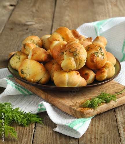 Photo: Garlic bread buns seasoned with dill Garlic bread buns seasoned with dill
