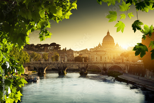 Photo: view on Tiber and St Peter Basilica in Vatican view on Tiber and St Peter Basilica in Vatican