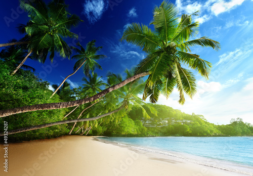 Photo: sunset on beach, Mahe island, seychelles sunset on beach, Mahe island, seychelles