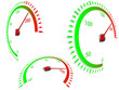 Abstract speedometer in perspective , on white background