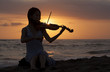 Photo: Silhouette of girl playing on violin classic music Silhouette of girl playing on violin classic music