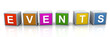 3d buzzword text 'events'