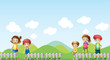 Five children in the farm