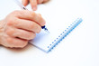 Image of businessman hand writing
