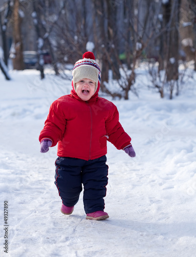 Photo: Happy toddler in winter Happy toddler in winter