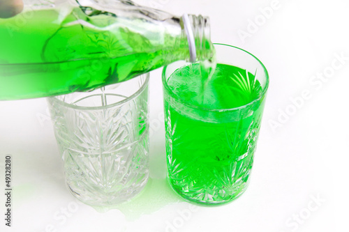 Photo: abstract scene with two glass cup and cooled drink abstract scene with two glass cup and cooled drink