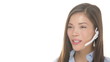 Customer service headset woman talking friendly
