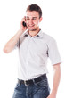 young and handsome man talking on the phone