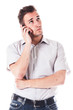 young and handsome man talking on the phone