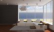 interior of a sea house with white sofa