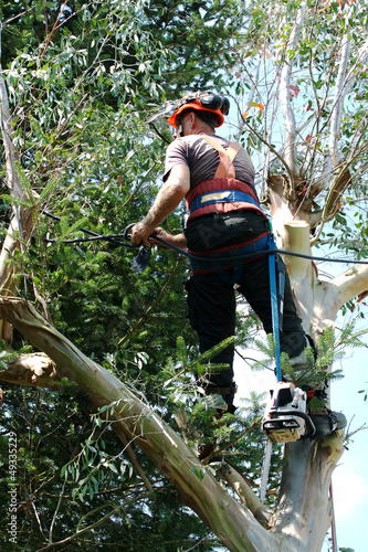Photo: Knotting climbing ropes together Knotting climbing ropes together