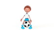 the football player on training