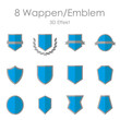 8 Wappen / Emblem  for Logos and Graphiks