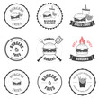 Set of burger and fries restaurant menu design elements