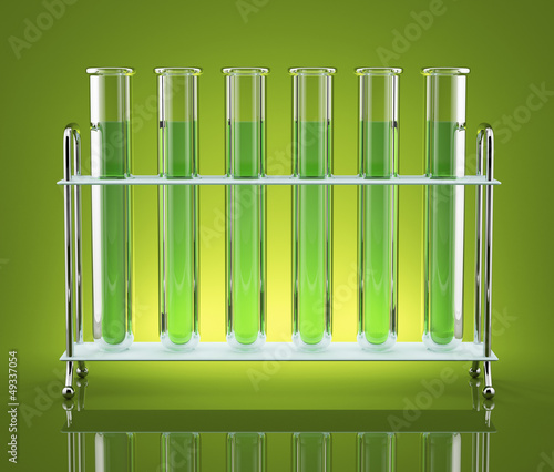 Illustration: Tubes with green chemicals Tubes with green chemicals