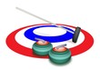 Vector: A Collection of Curling Stones on Ice A Collection of Curling Stones on Ice