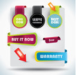 Special offer, warranty labels and stickers