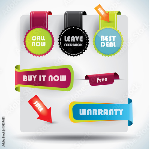 Vector: Special offer, warranty labels and stickers Special offer, warranty labels and stickers
