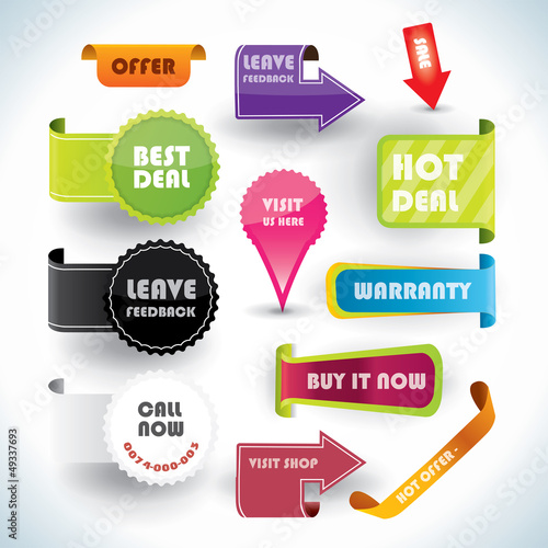 Vector: Special offer, warranty labels and stickers Special offer, warranty labels and stickers