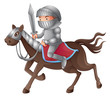 A soldier riding a horse