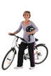 Foto: Woman pushing a bicycle Woman pushing a bicycle