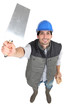 Builder with a trowel