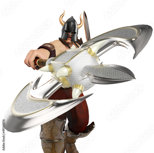Illustration: barbarian front atack close up barbarian front atack close up