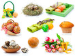 Photo: set of tulips, painted easter eggs, muffins and Quail eggs. on set of tulips, painted easter eggs, muffins and Quail eggs. on