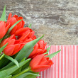 Gruß zum Frühling- rote Tulpen