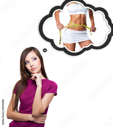 Photo: Portrait of an young thinking woman Portrait of an young thinking woman
