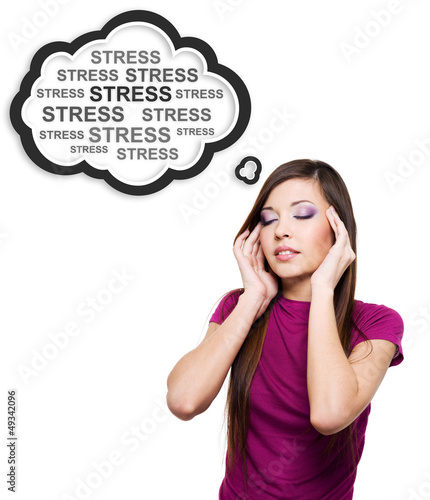 Photo: Photo of young woman having stress. Photo of young woman having stress.